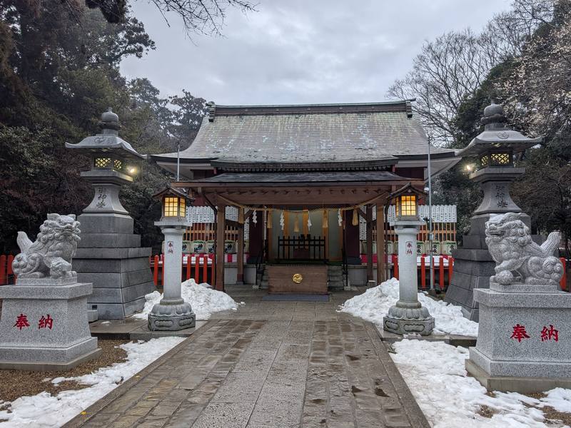 息栖神社 残った雪